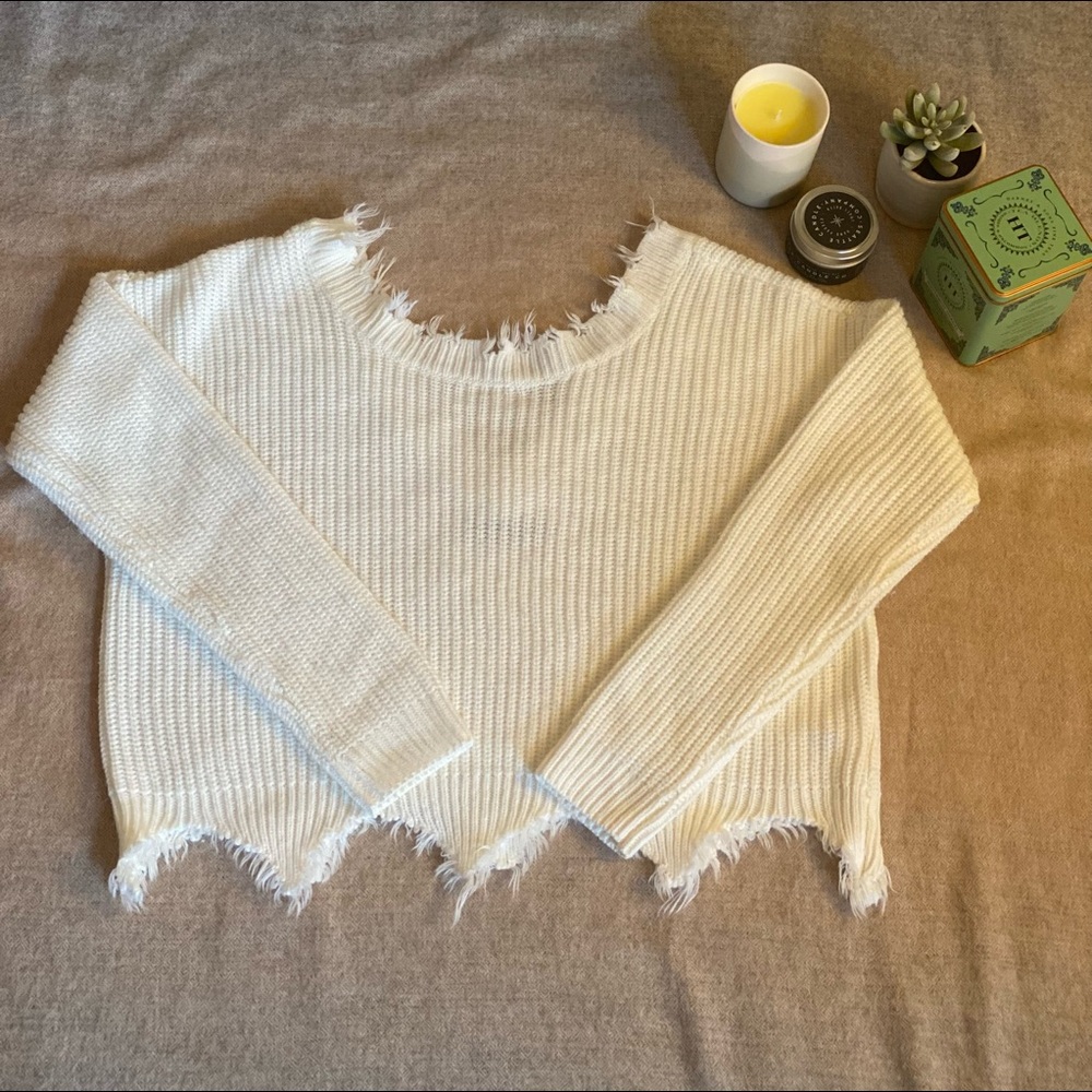 Shein Distressed Sweater - One Size